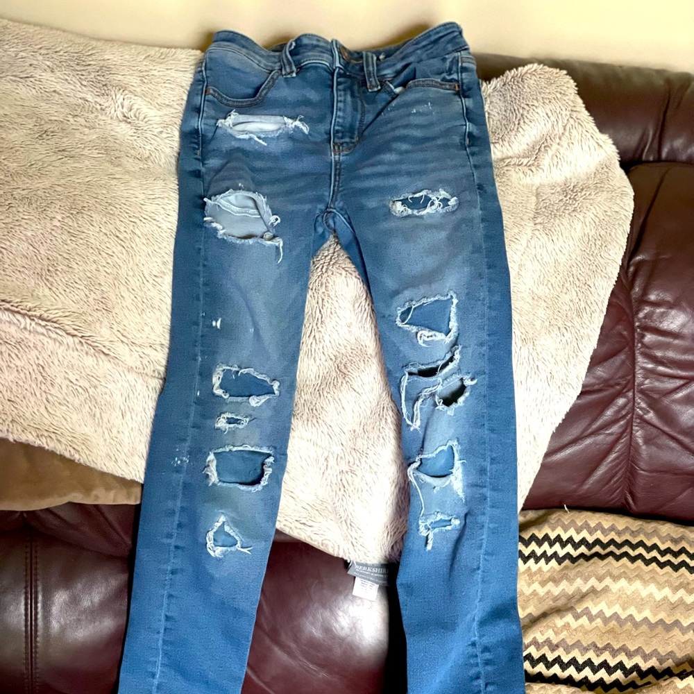 American eagle next level stretch skinny jeans distressed